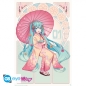 Preview: Erleben Sie den ätherischen Charme von Hatsune Miku in einem atemberaubenden Maxi-Poster, das sie in einem Sakura-Kimono schmückt. Dieses lebendige Kunstwerk strahlt Eleganz und Anmut und fängt die Essenz des Frühlings ein, mit Mikus fesselnder Präsenz vo